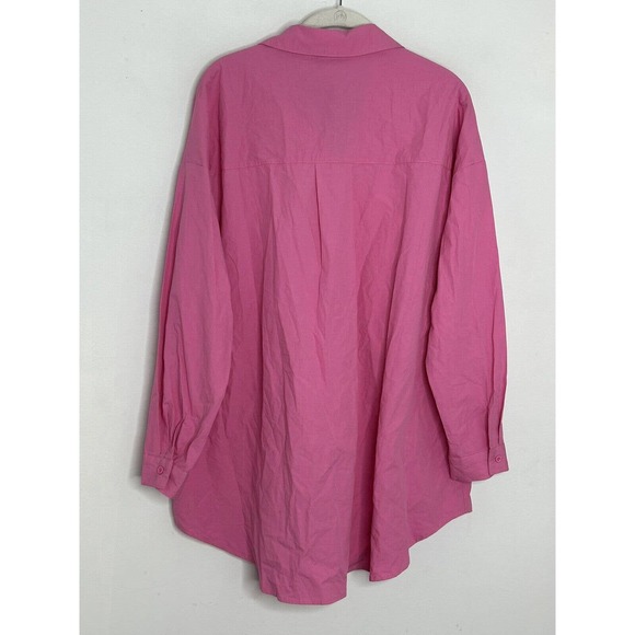 Ava And Ever Material Girl Barbiecore Button Down Oversized Shirt Size 12 New - Picture 6 of 6